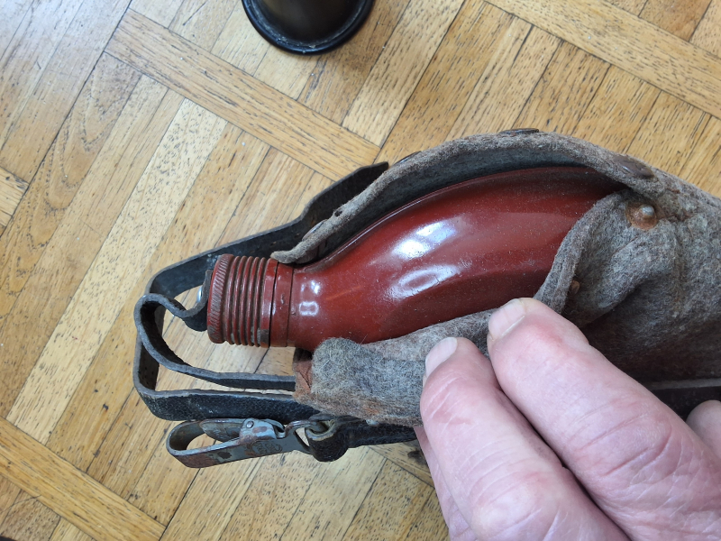 Feldflasche Wehrmacht Endkrieg Emalie – billede 3