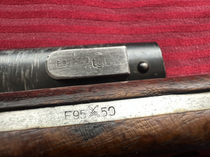 +++Sehr gutes -seltenes VZ24 -k98 Bajonett E95-thf- später NVA DDR Bestand komplett 1A Sammlerstück! – afbeelding 4