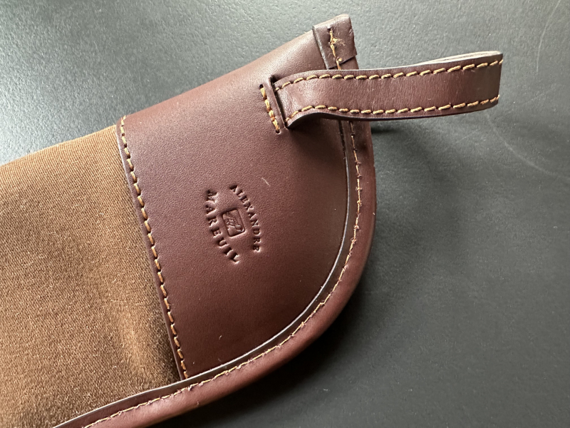 ALEXANDRE MAREUIL Flintenfutteral Gun Slip, braun, neuwertig, NP.: 450,00 Euro – imagem 3