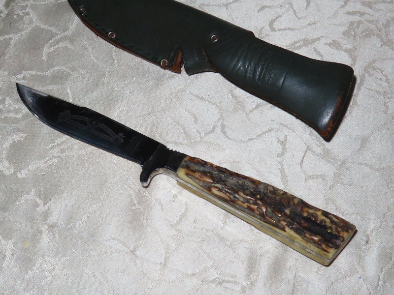 Jagdmesser mit Horngriff Hersteller Original Hubertus Waidmann's Helfer – Bild 4