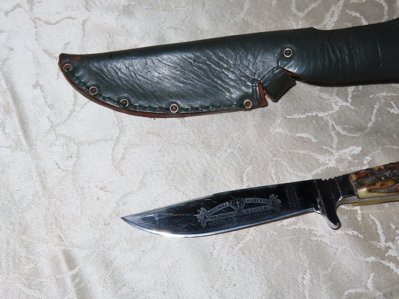 Jagdmesser mit Horngriff Hersteller Original Hubertus Waidmann's Helfer – Bild 3