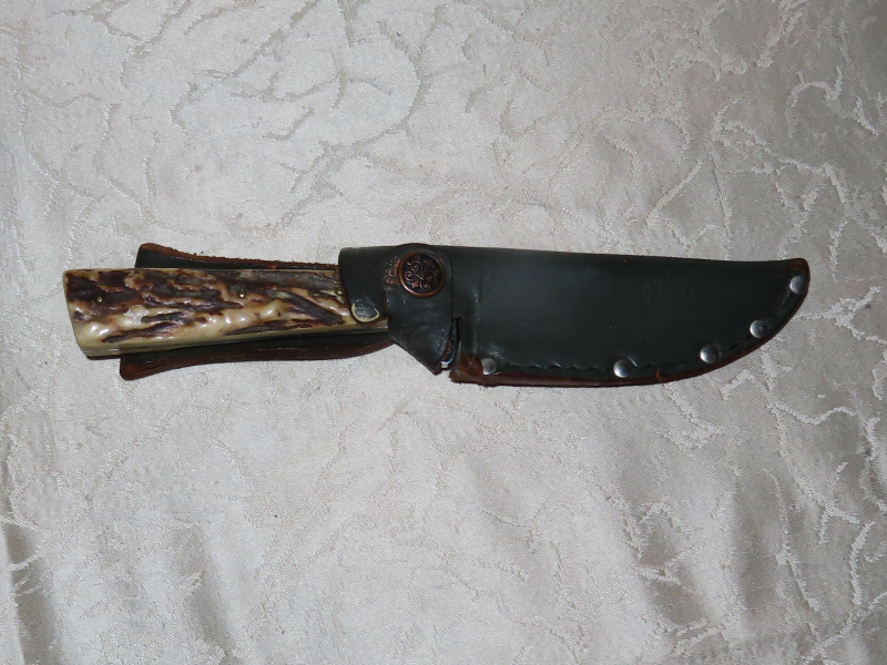 Jagdmesser mit Horngriff Hersteller Original Hubertus Waidmann's Helfer – Bild 2