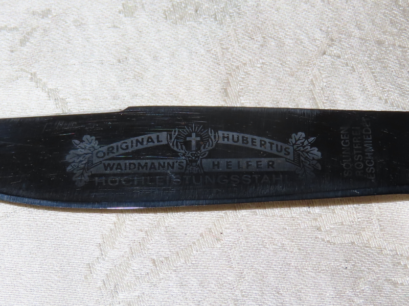 Jagdmesser mit Horngriff Hersteller Original Hubertus Waidmann's Helfer – Bild 5
