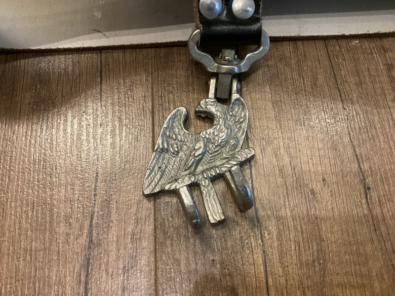 Ledergürtel schwarz mit Trommeladler - Niedersachsen – Bild 2