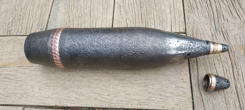 DEKO Russische 122 mm Splittergranate mit Zünder - ORIGINAL WW 2 – Bild 2