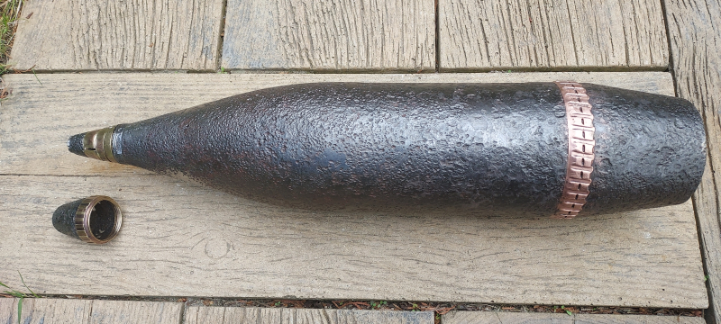 DEKO Russische 122 mm Splittergranate mit Zünder - ORIGINAL WW 2 – Bild 3
