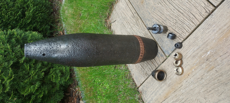 DEKO Russische 122 mm Splittergranate mit Zünder - ORIGINAL WW 2 – Bild 6