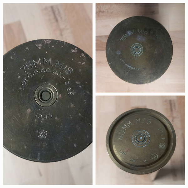 Orig. US Hülsen, 40mm, 75mm, Salut, DEKO, TOP, US Army, WK2 – Bild 2
