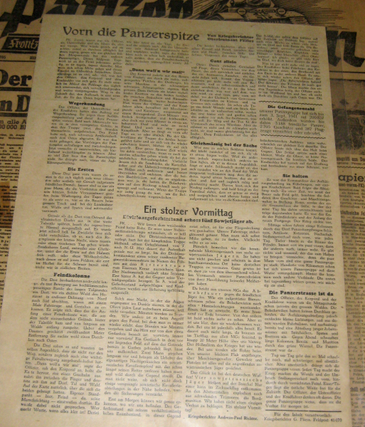 Panzer Voran ! Wehrmachtzeitung vom 4.9.1941 Nr.68 – Bild 3