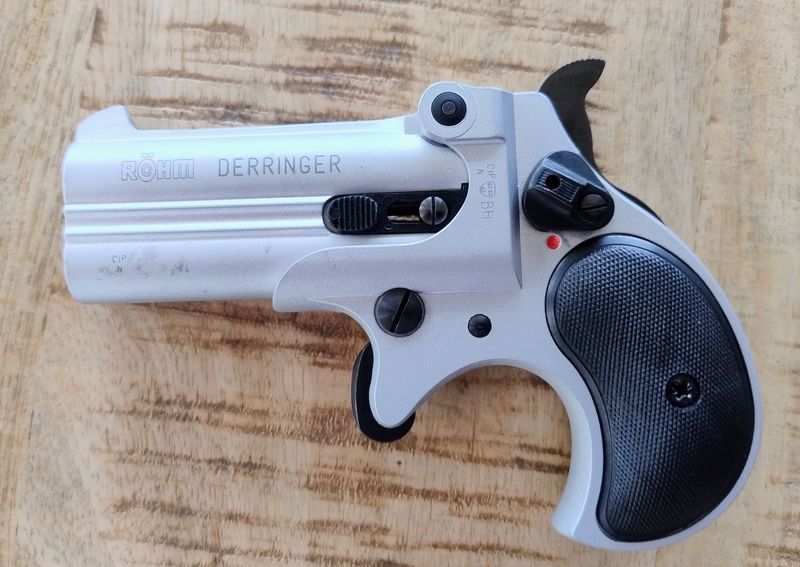 Röhm Twinny Derringer Silver 9mm R.K. - Schreckschuss-, Gas-, Signalpistole – Bild 3