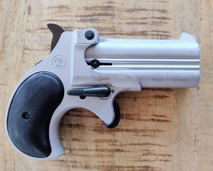 Röhm Twinny Derringer Silver 9mm R.K. - Schreckschuss-, Gas-, Signalpistole – Bild 4