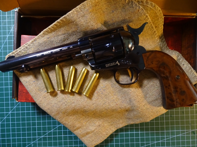 Colt SAA .45 Single Action Revolver gebläut / braun – Bild 2