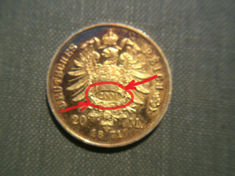 20 "Goldmark" Preußen 1871 – Bild 3