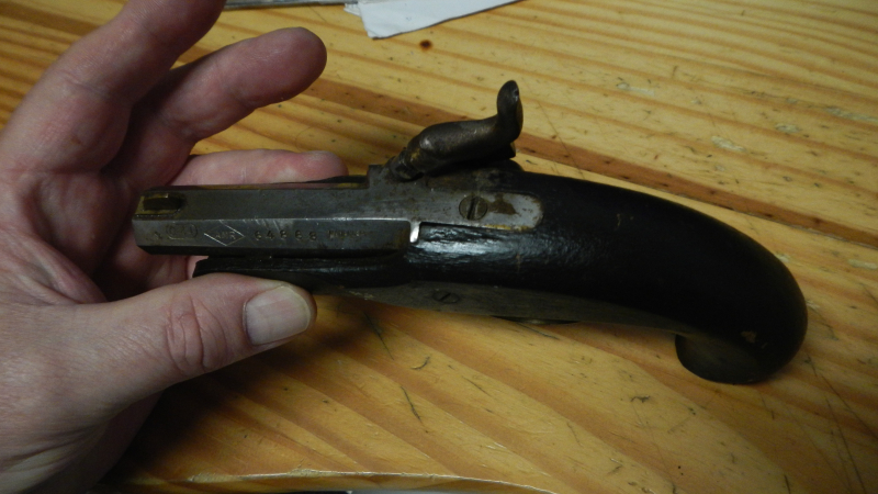 Vorderlader Perkussions Pistole Philadelphia Derringer Cal.44 AMR Spanien Schlechter Zustand – obrázek 6