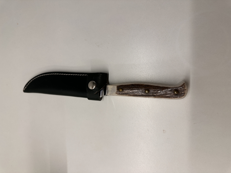Linder Forstnicker Solingen Carbon Steel - Jagdmesser / Nicker mit Hirschhorn & Lederscheide – Bild 4
