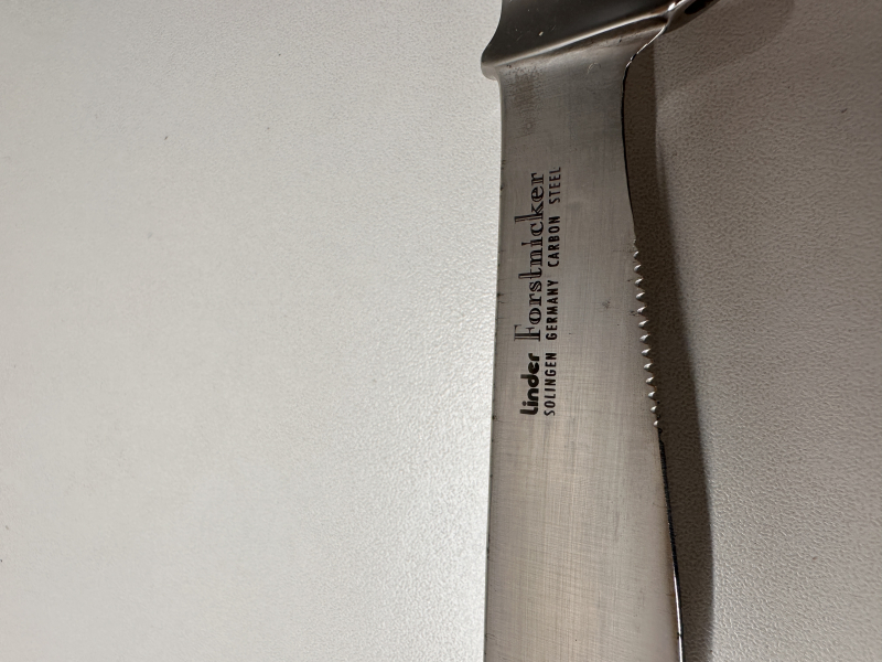 Linder Forstnicker Solingen Carbon Steel - Jagdmesser / Nicker mit Hirschhorn & Lederscheide – Bild 2