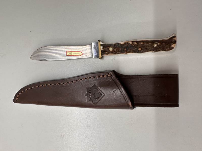 PUMA Hunter's Pal (Mod. 11 6397) – Solingen Jagdmesser mit Hirschhorn & Original-Lederscheide – Bild 2