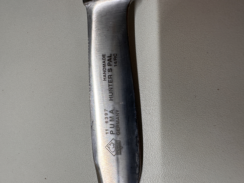 PUMA Hunter's Pal (Mod. 11 6397) – Solingen Jagdmesser mit Hirschhorn & Original-Lederscheide – Bild 3