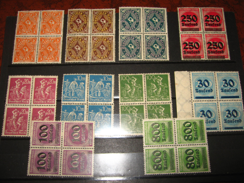 10x viererblock Deutsches Reich Postfrisch. – Bild 1