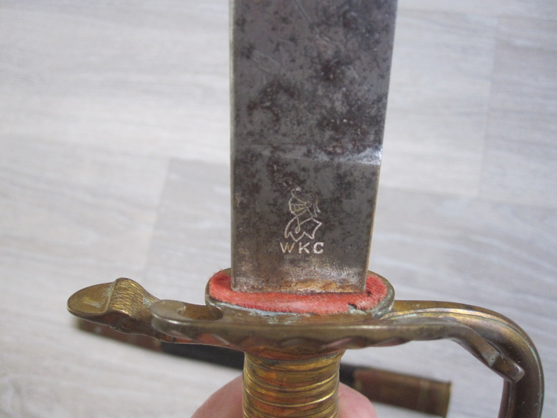 Alter Hirschfänger WKC in Lederscheide – Bild 5