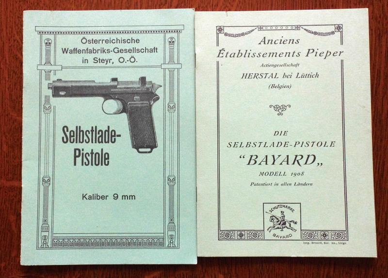 Bedienungsanleitungen für Steyr Hahn und Bayard Modell 1908 – Bild 1