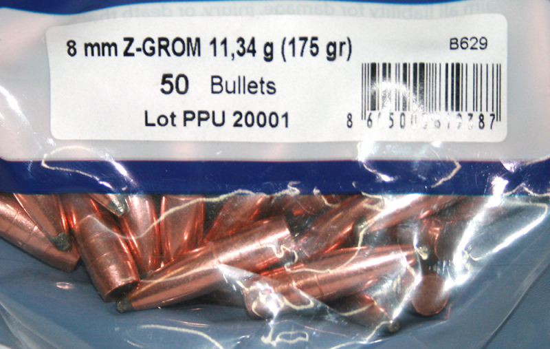 50 Stück PPU PrviPartizan Geschosse #B-629 | Cal.8MM.322 - 175grs/11g Z-GROM Bleifrei! ZINN-Deformat – Bild 1
