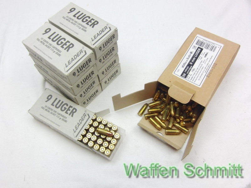 Munition 700 Patronen Kaliber 9mm Luger, verschiedene Hersteller. OVP!!! – Bild 1