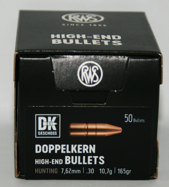 50 Stück NEUE RWS Geschosse - DK (Doppelkern) 7,62mm/.308 - 165gr/10,7g (#2146045) – Bild 1