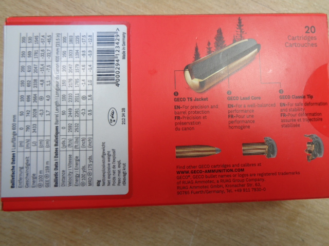 5 Schachteln (100 Stück) Patronen Geco (RWS/RUAG) 308 Win., 11,0 Gramm, 170 grain – Bild 3