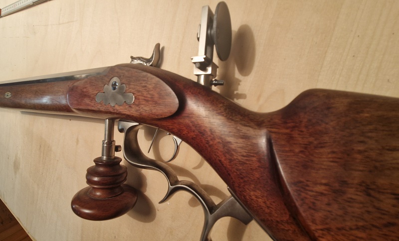 Nachbau Schweizer Scheibenbüchse Stutzer von Hannes Krebs cal.38 Perkussion Gewehr – Bild 2