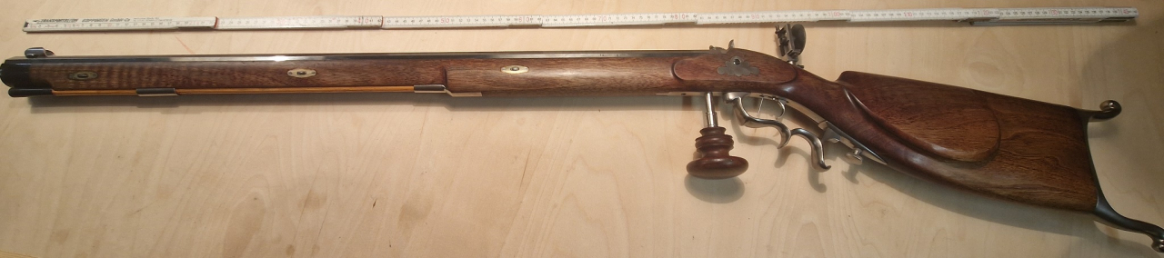 Nachbau Schweizer Scheibenbüchse Stutzer von Hannes Krebs cal.38 Perkussion Gewehr – Bild 1