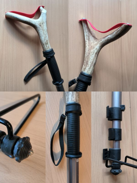 UNIKAT! Edler, hochwertiger Zielstock - Monopod/Pirschstock/Wanderstock mit Hirschhornauflage – Bild 2