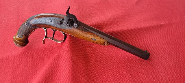 sehr feine deutsche Perkussionspistole, ca. 1840 – Bild 1