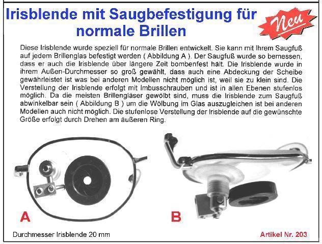 Irisblende für normale Brillen mit Saugbefestigung – nuotrauka 1