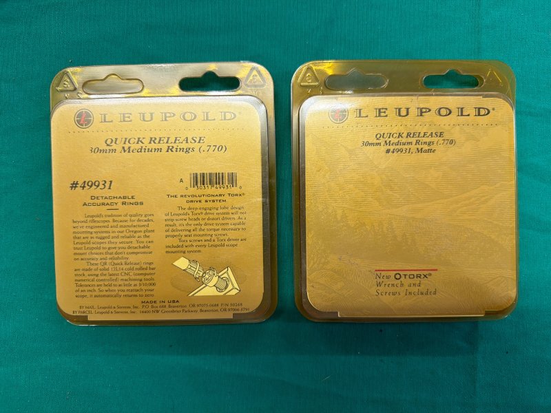 Leupold Quick Release 30mm Medium Rings (.770) 49931 – Bild 2
