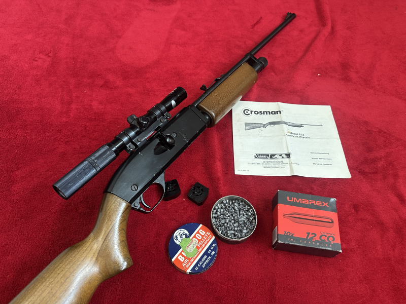+++Achtung Sammler !Crosman Arms Pell Clip Repeater-Cal.5.5 mm(.22) Pumpaction Holz 1A Rarität gut ! – Bild 5