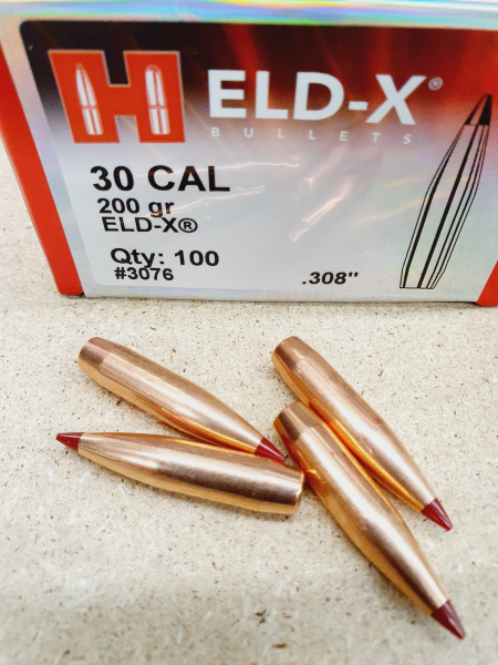 .30/.308/200grs Hornady ELD-X No. 3076 Geschosse 100 Stk – Bild 1