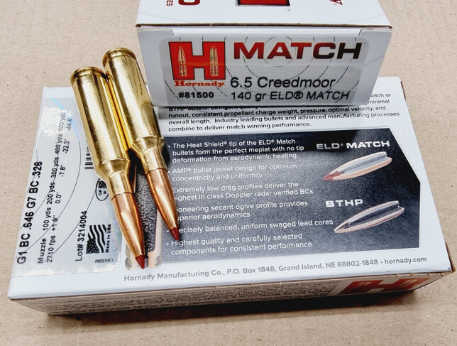 6,5Creedmoor/140grs ELD Match Hornady 20 stk. No. 81500 # – Bild 1