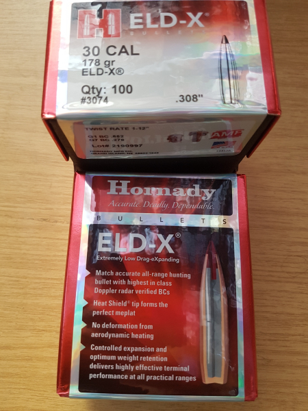 .30-.308/178grs Hornady ELD-X No. 3074 Geschosse 100 Stk. – Bild 1