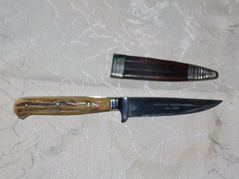 Jagdmesser mit Scheide graviert Böcker Solingen Germany – Bild 3