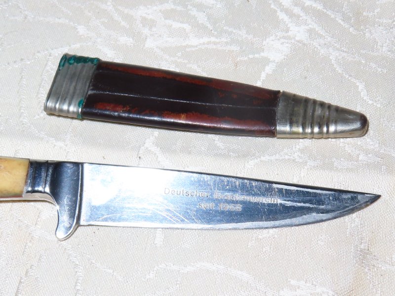 Jagdmesser mit Scheide graviert Böcker Solingen Germany – Bild 4