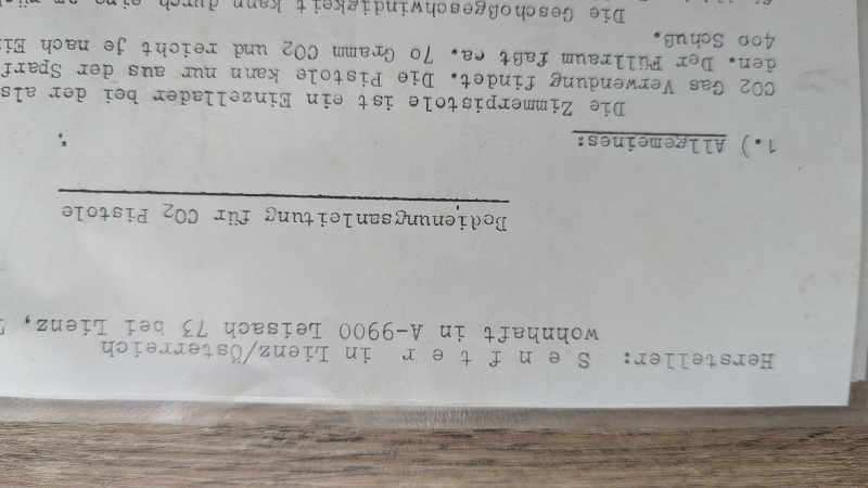Luftpistole Senfter (extrem selten) Handgefertigt – Bild 5