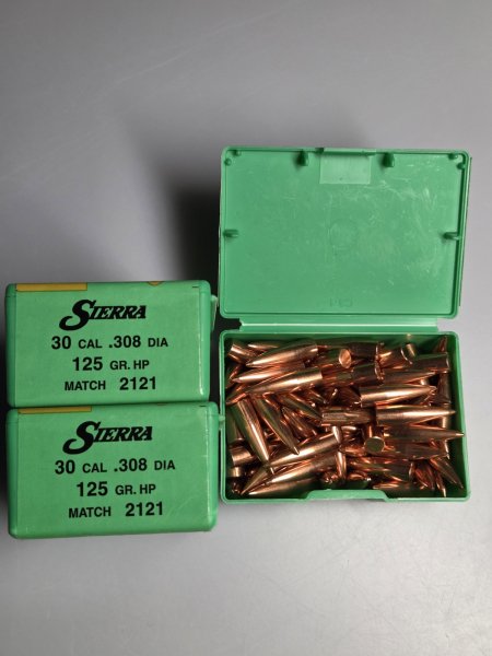 300 Stk Geschosse Sierra Matchking .308", 125grs HP Nr. 2121 – Bild 1