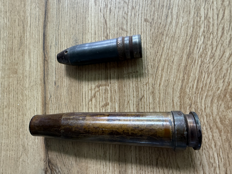 Patrone 20x138mm B Flak 30/38 – Wehrmacht 1944 – Kpf.Z.39 – WaA – TOP Sammlerstück! – Bild 2