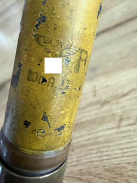 RARITÄT! Deko 20x138mm Flak 30/38 Wehrmacht 1938/44 – Orig. Gelblack + SELTENER Pulversack! – Bild 2