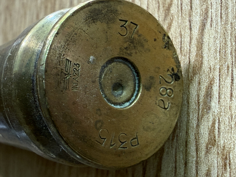KRIEGSMARINE! Deko 20x138mm B Flak Vorkrieg 1937/39/44 – Echte Messinghülse Pulversack Wehrmacht – Bild 4