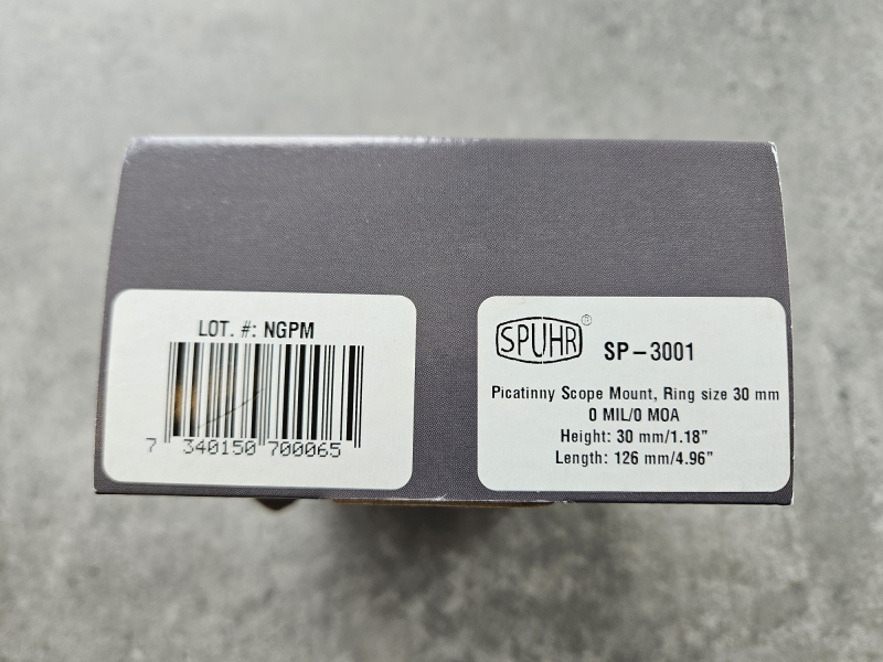 SPUHR SP-3001 Zielfernrohrmontage 30 mm Picatinny – 0 MIL / 0 MOA, Bauhöhe 30 mm – komplett – Bild 2