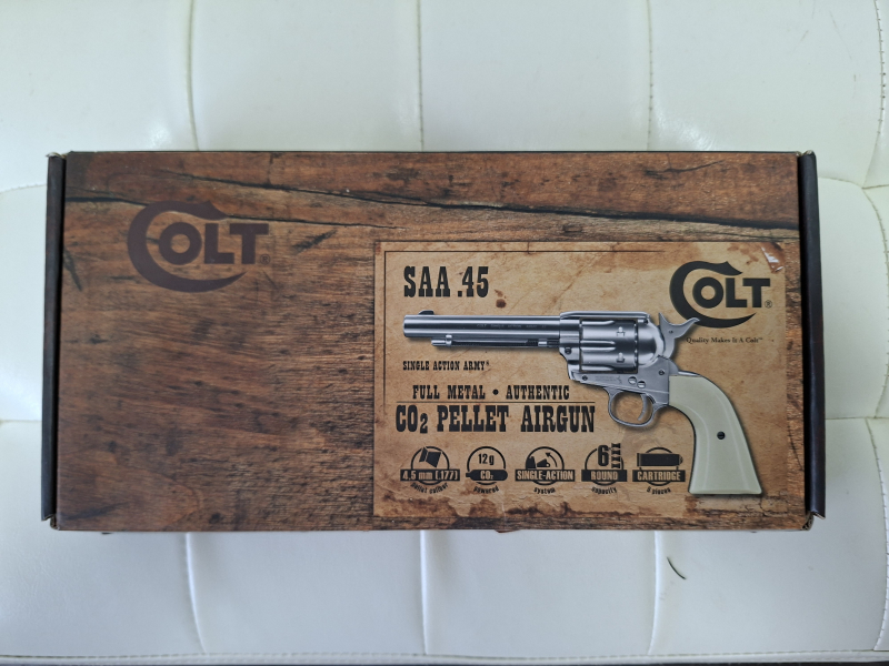 Colt SAA vernickelt cal 4,5mm Diabolo mit 18 Ladehülsen neuwertig – Bild 3