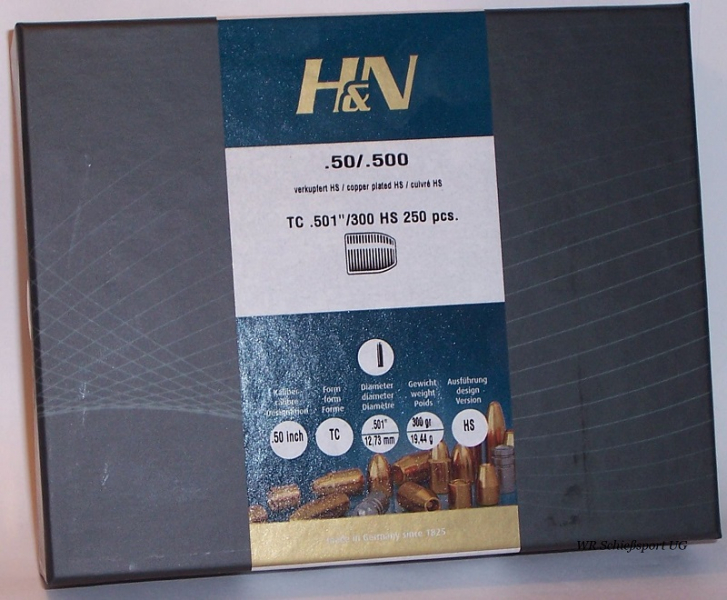 250St. H&N .50/.500(.501Dia.) - 300 - TC - verkupfert-HIGH-SPEED - 250er Pack. – Bild 1