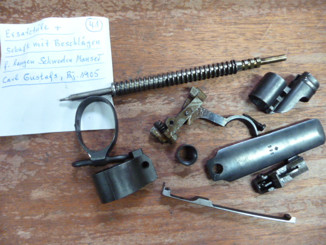 1 Schaft mit Beschlägen + Ersatzteile f. Schweden Mauser Carl Gustafs – Bild 4
